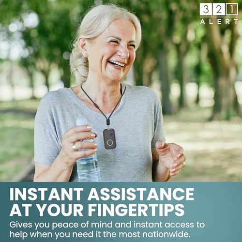 Medical Alert System for Seniors with Fall Detection - GPS 4G LTE Cellular SOS Alert System, 24/7 Monitoring -Freedom & Safety-Call to Activate - Elderly Life Alert Necklace