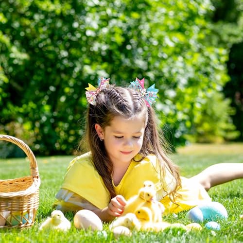 Pinzas para el cabello con moño colorido para niñas miniatura 6
