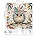 Colorful Bird Cartoon Jigsaw Puzzle 1000 Pieces for Adults, Funny Cute Boho Tree Jigsaw Puzzle, Animal Feather Vintage Art Puzzles