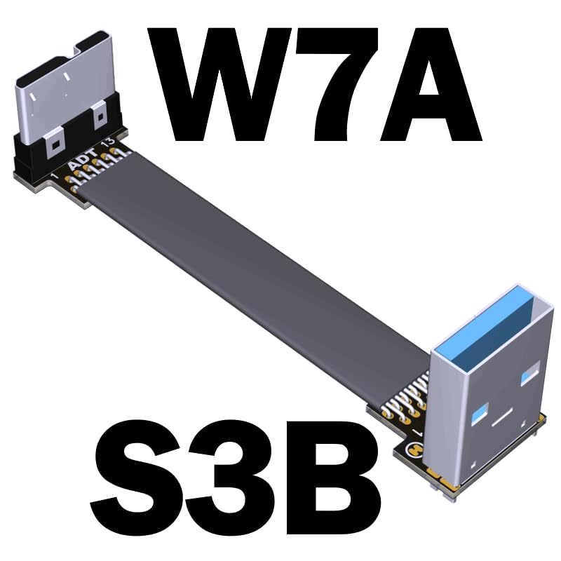 Miniatura 2 de ADT-Link USB 3.0 Tipo A macho a Micro-B Macho Cinta plana EMI Blindaje Cable plano FPC USB 3.0 Micro B Conector de ángulo de 90 grados hacia arriba