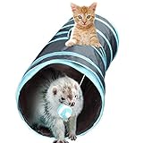 Collapsible Cat Tunnel - Interactive Play Toy with Peep Hole and Crinkle Ball - for Hiding, Hunting and Resting - Confidence Booster & Health Enhancer - Ideal for Multi-cat and Independent Play