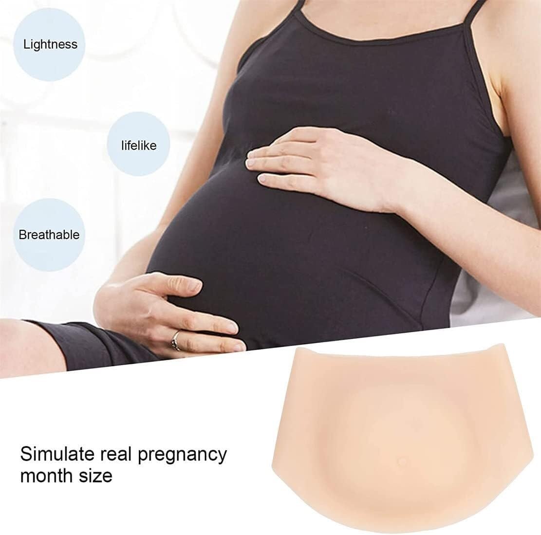 Fake Pregnancy Belly Silicone Artificial Fake Belly Lifelike Pregnancy Belly Photography,Skin Color Adult Belly Stuffer(3(Months))