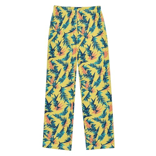 Boys' Pants Yellow Green Lightning Bolt Long Bottoms Jogger Pants Elastic Waist Trousers with Pockets S-XL