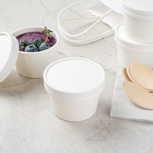 Miniatura 5 de Restaurantware Solo tapas tapas de coppeta para tazas de helado de 5 onzas, 50 tapas redondas para tazas de golosinas. Las tazas se venden por