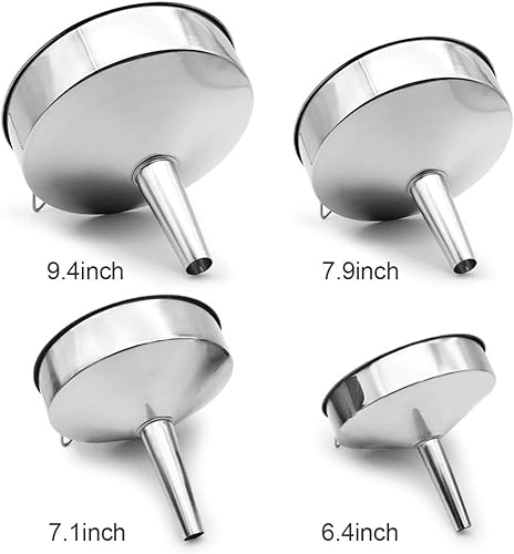 Miniatura 7 de Embudo grande de acero inoxidable súper grande con coladorfiltro desmontable para aceite de cocina y líquido de transmisión y polvo, embudos de