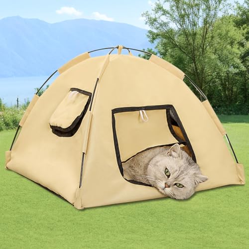 Hundezelt, Faltbarer UV- Unterstand für Welpen, atmungsaktives tragbares Katzenzelt für Kleintiere Reise Camping Balkon Abenteuer Sommer Terrasse Outdoor Ausflug-3