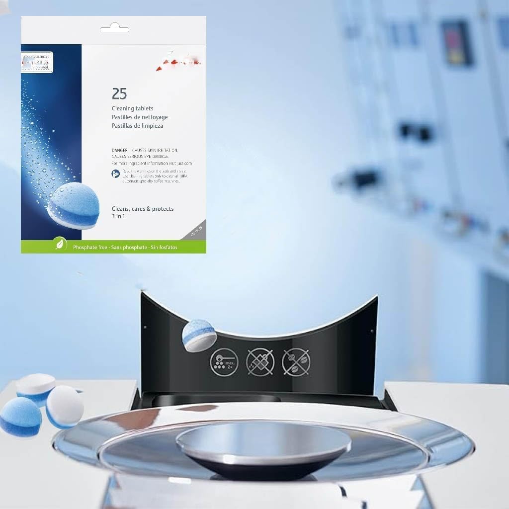 3-Phase Cleaning Tablets Deep Cleaning For ALL Coffee Machines（25 count）