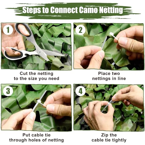iunio Camo Netting Camouflage Netting, Camo Net Bulk Roll Camouflage Mesh Nets for Hunting Blind Deer Stand Military Party Decorations Sunshade Shooting (Woodland Camo, 4.9ft*3.28ft/1.5m*1m)