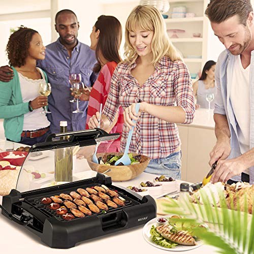Secura Smokeless Indoor Grill 1800-Watt Electric Griddle With Reversible 2 In 1 Grill And Griddle Plates Plate, Glass Lid, Extra Large Drip Tray (Dishwasher Safe) #TOP6