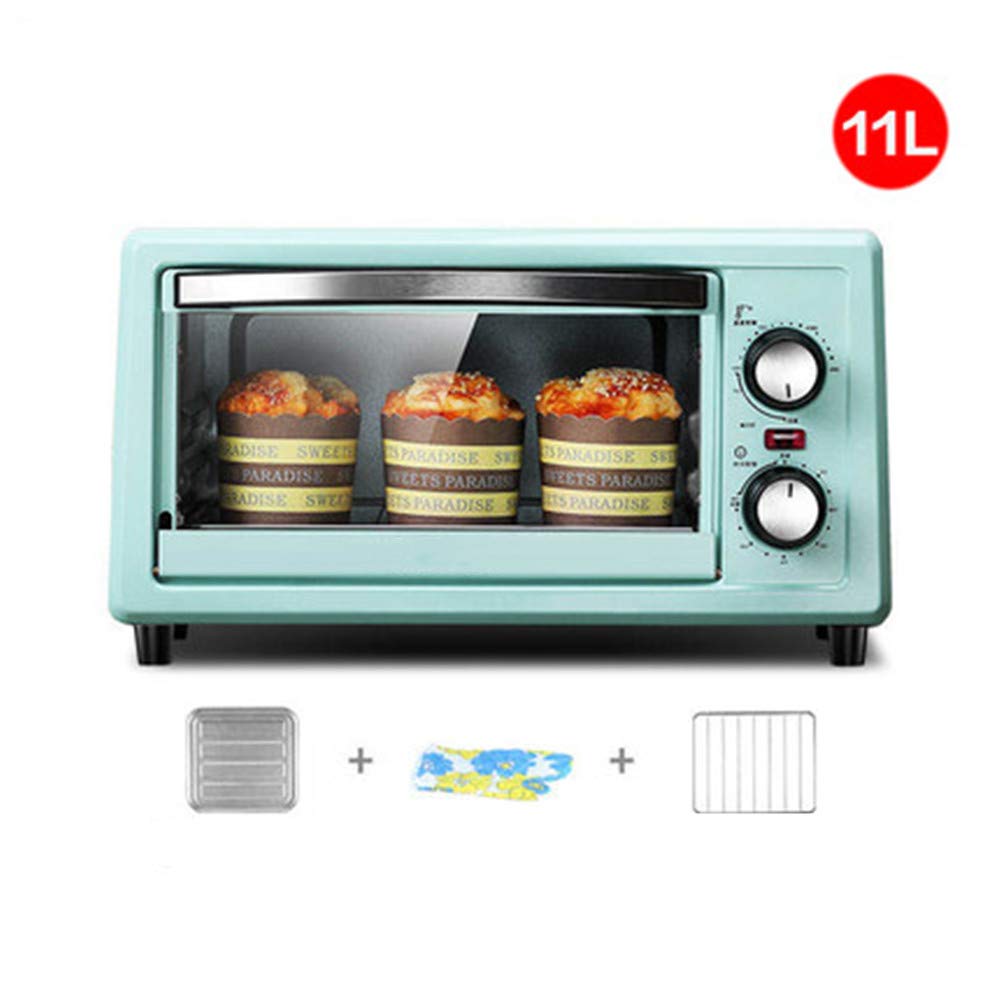 HMLH Automatic Mini Oven Electric with 60 Minute Timer Including Baking Tray And Anti-Scalding Gloves 800w Cooking Power 11L Capacity Electric Oven