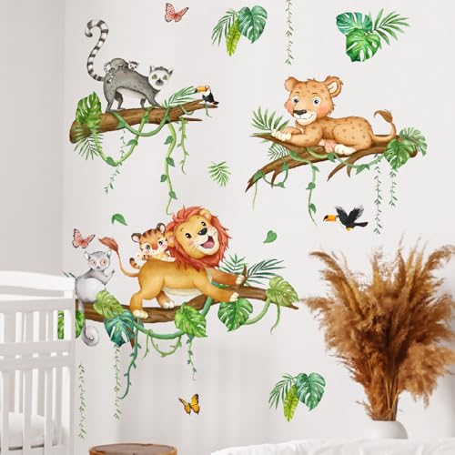 Vinilos decorativos de vinilo para pared con animales de jungla miniatura 4