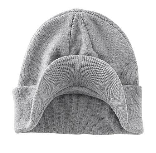 Image of Home Prefer Men's Winter Beanie Hat with Brim Warm Double Knit Cuff Beanie Cap Watch Radar Hat