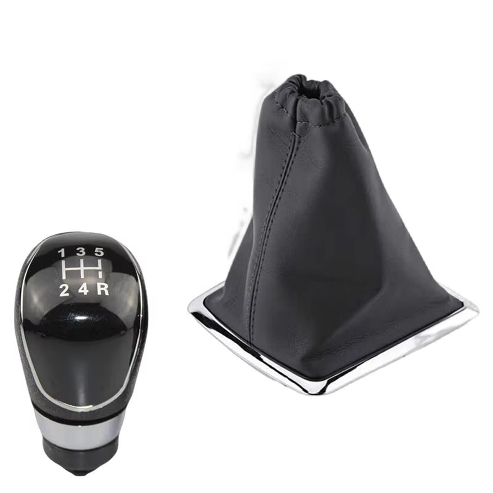 EFDDTBHE Compatible with Focus 2 MK2 FL MK3 MK4 MK7 for Mondeo for Galaxy for Fiesta 5/6 Speed Gear Shift Knob Gaiter Boot Cover Case Collar Shifter Handle(5 Speed Black Small Frame)