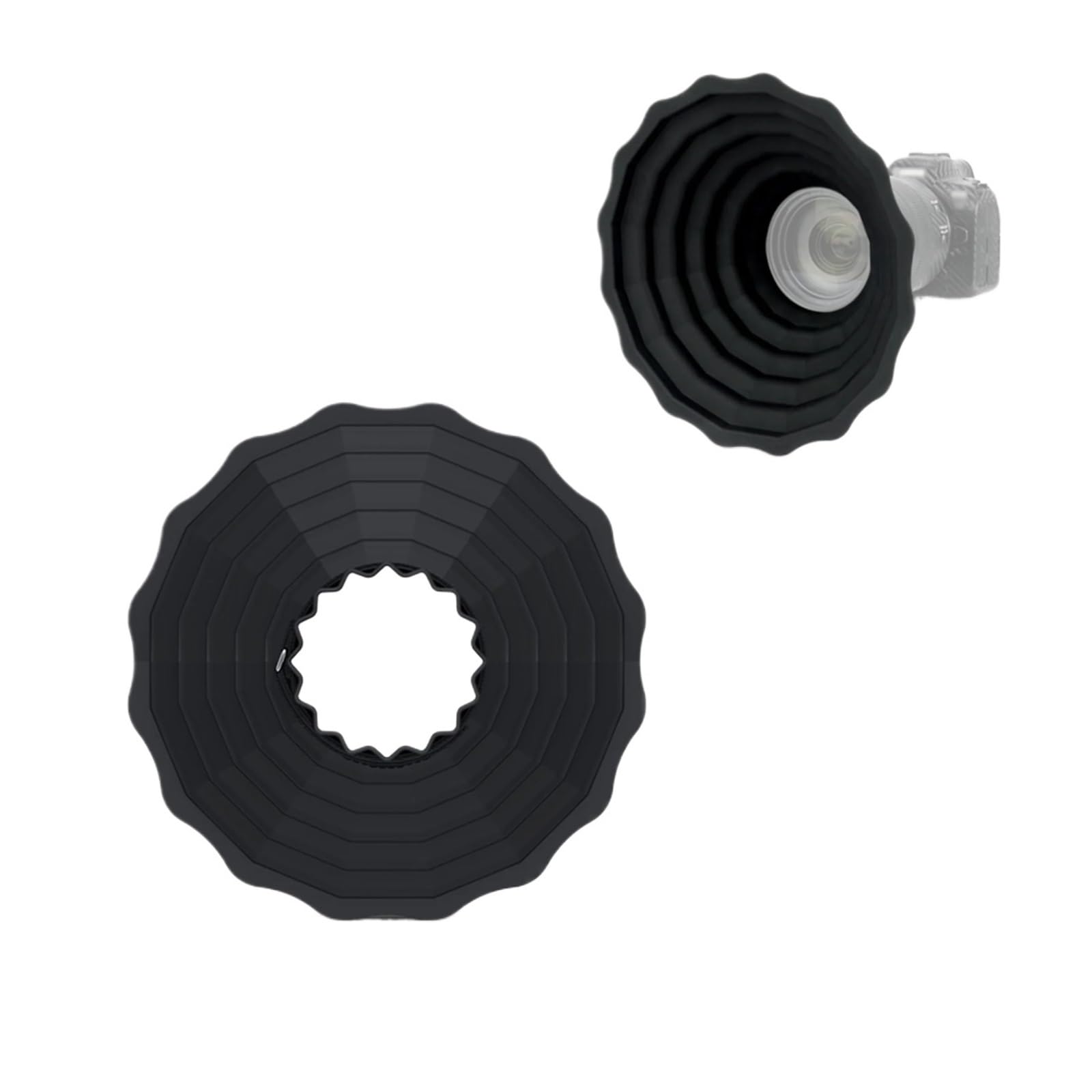 Paraluce in gomma siliconica antiriflesso, paraluce DSLR universale for obiettivi da 73 mm-88 mm di diametro