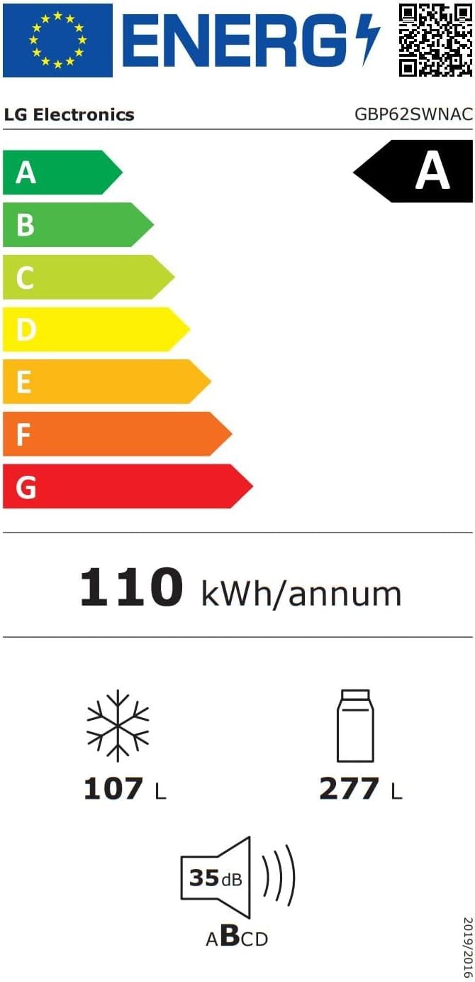 LG GBP62SWNAC Kühl-/Gefrierkombination, Klasse A, 384 L, Super White | DoorCooling+, LINEARCooling, Innendisplay, 59,5 x 203 x 67,5 cm