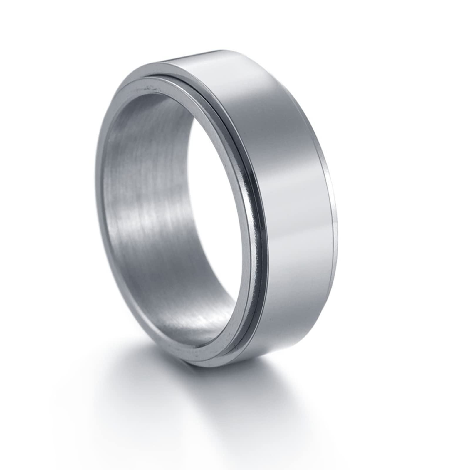 Udolfly Mens Fidget Rings Anxiety Rings for Men Womens Chain Spinner Rings for Adults Titanium Steel Rings
