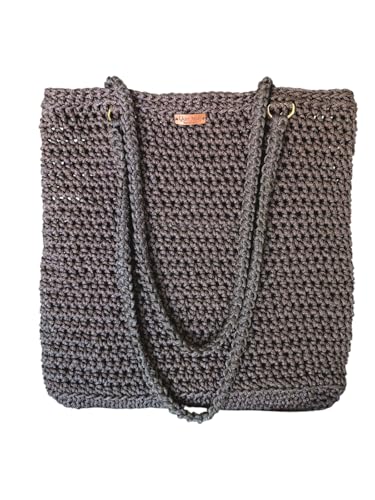 bolsa de croche feminina ombro fio nautico (Marrom)