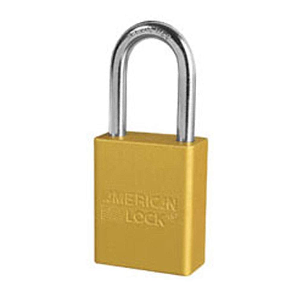 Master Lock A1106KAYLW Keyed Alike Aluminum Yellow Safety Padlock with 1/4 x 1-1/2 Shackle (Pack of 6)