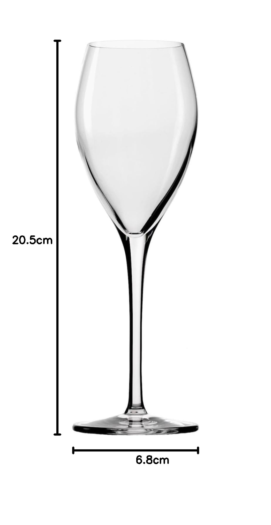 Stölzle Lausitz Champagneglas Prestige gemaakt van glas, set van 6, inhoud: 343 ml, hoogte: 232 mm, buitendiameter: 80 mm, 1900029
