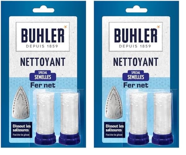 Buhler - Nettoyant fer à repasser - spécial semelles - 2 bâtonnets (Lot de 2)