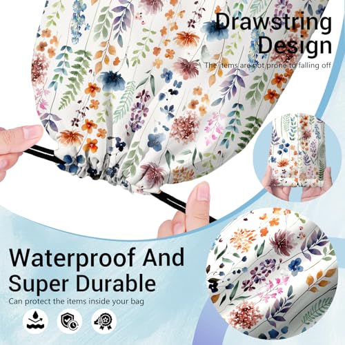 Image of Gymnastics Grip Bag Waterproof Blossom Leaf Gymnastics Pouch String Bag for Gym