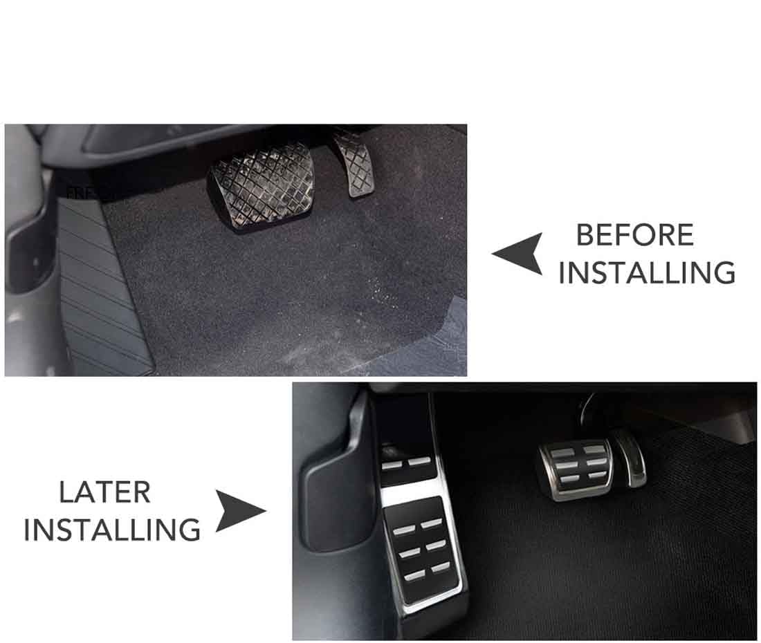 Copri Pedali per Audi A6 C6 C7 C8 2004-2022, Pedale Antiscivolo per Pedale Sinistro Auto in Metallo Pedaliera per Auto Adatta Auto Poggiapiedi,AT