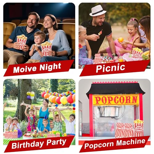 Image of Homrelaxy 2400 Pcs Paper Popcorn Bags, 1 oz Popcorn Bags Individual Servings, Bulk Pop Corn Sleeves for Pop Corn Machine, Movie Night, Cinema, Carnival, Party, Concessions