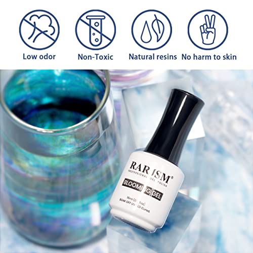Rarjsm Blooming Gel Nail Polish,Clear Blooming Gel Polish 15Ml Uv Led Soak Off Nail Art Polish Blossom Gel For Spreading Effect Graffiti Marble Flower Watercolor Magical Diy Manicure Design #TOP4