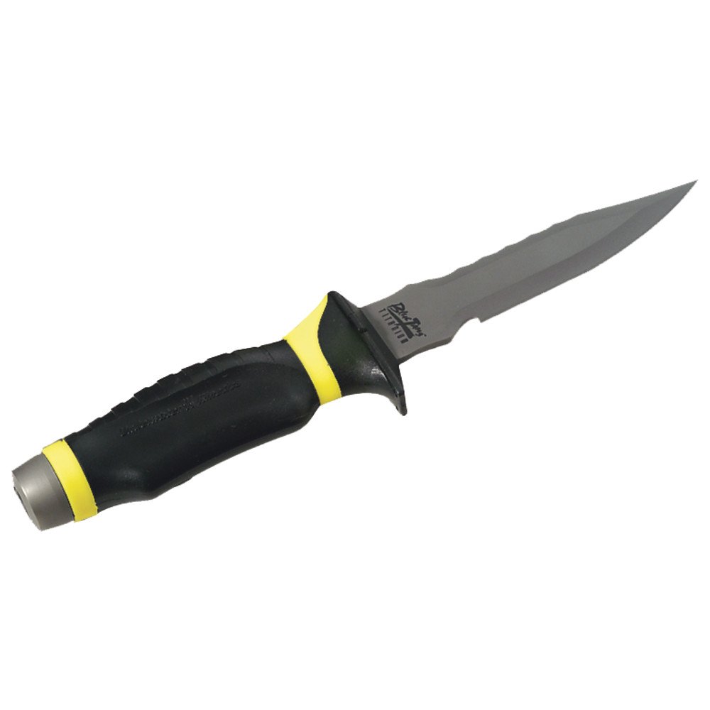 Underwater Kinetics Blue Tang Titanium Dive Knife, Drop Point, Yellow (Old Version)
