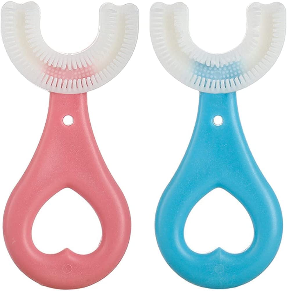 Worldwide e-Mart U Shaped Toothbrush for Kids Baby | 360° Silicone Soft Brush Head | Food Grade BPA Free Toddler Toothbrush | Gentle Teeth & Gum Cleaning Tool for Children | Easy Grip Handle Multicolor 1