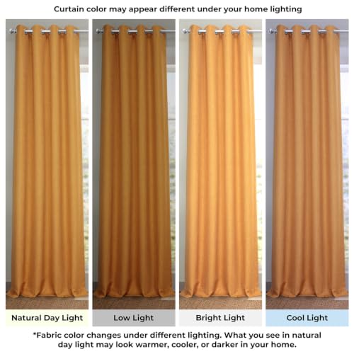 Image of HPD Half Price Drapes Grommet Linen Curtains 96 Inches Long Room Darkening Curtains for Bedroom & Living Room (1 Panel), 50W x 96L, Dandelion Gold