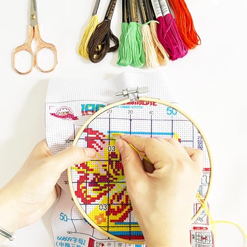Image of 36 Colors Embroidery Thread Set with DMC Codes - Premium Cotton Sewing Floss for Cross Stitch, 8m per Skein, Ideal for Variety of Needlecraft Projects
