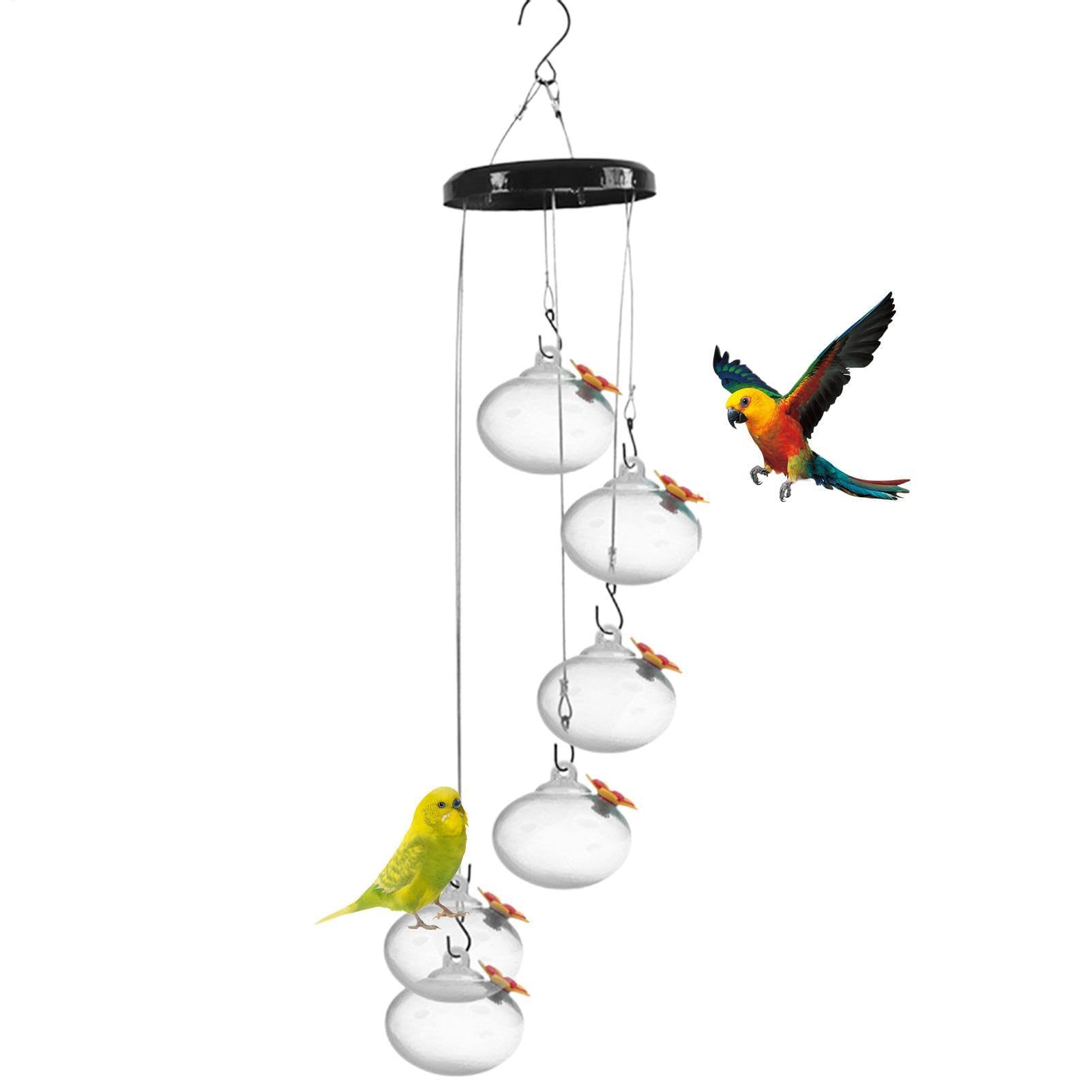 Mangeoire à colibris extérieure en carillon éolien pour un jardin relaxant et vivant