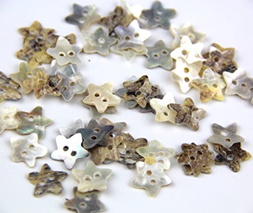 Raylinedo Pack Of Star Shaped 2 Hole Scrapbooking Sewing Crafting Mother Of Natural Shell Buttons Approx 250Pcs #TOP15