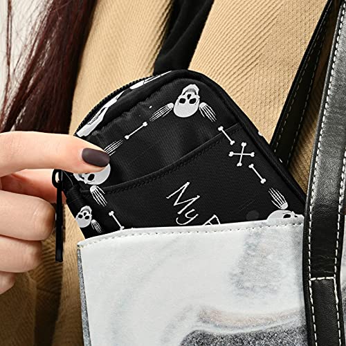 Image of Naanle Halloween My Pill Box 7 Day Skull Pill Case Travel Pill Organizer Bag with Zipper Portable Weekly Case Compact Size for Vitamin Supplement Holder