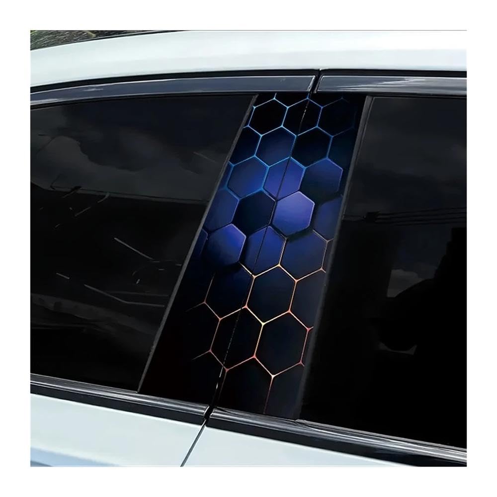 Car Parts 2 Pieces of Car Center Column Decal Honeycomb Vinyl Protective Film