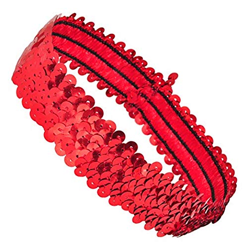 El Regalo Elastic Stretch Sparkle Glitter Fashion Sequin Headband for Babies, Kids, Girls,Teens (Red) (B07WSG4G7Y) Amazon Price History, Amazon Price Tracker
