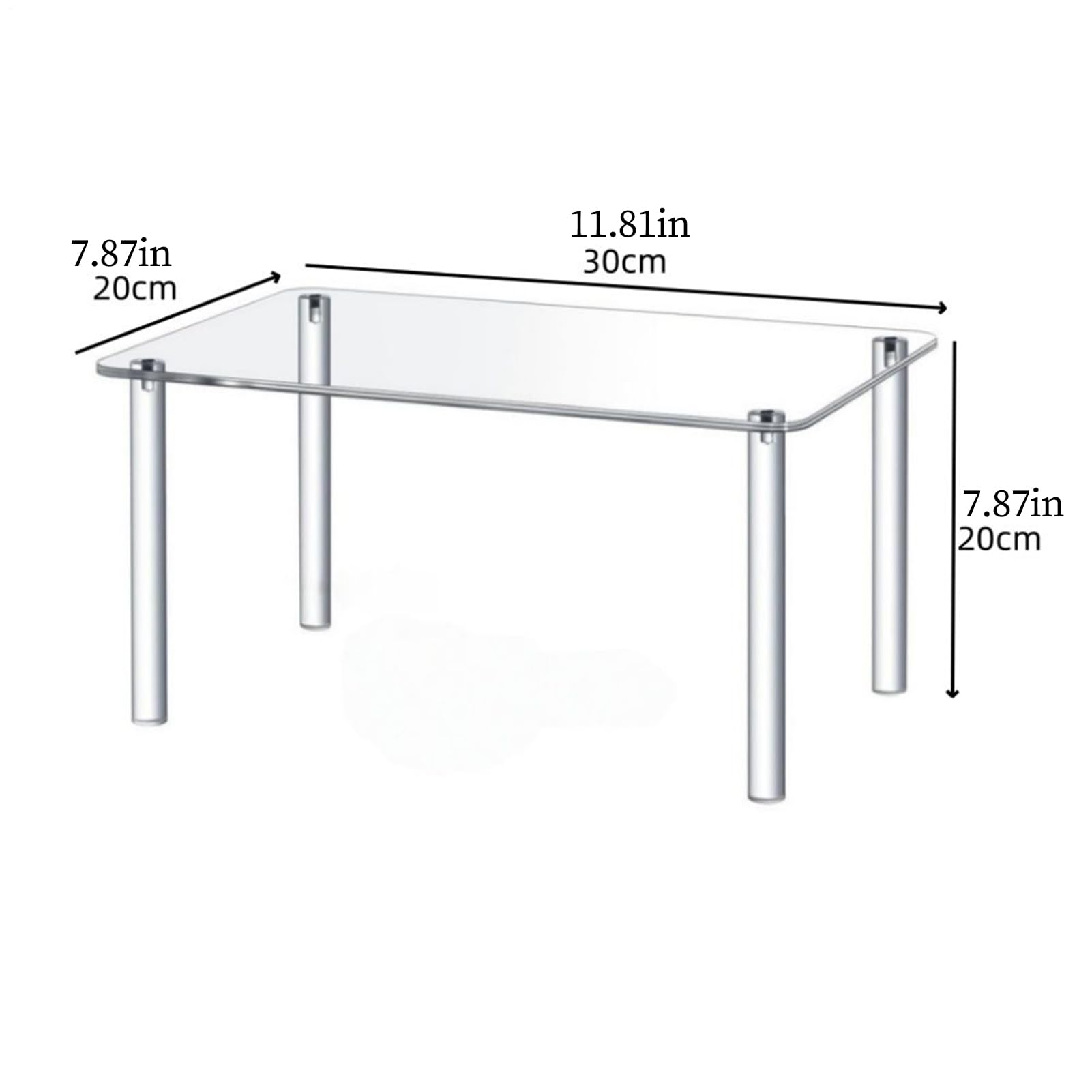 Alzate per espositori, organizer in acrilico trasparente, 30x20x20 cm, ripiano espositore, decorazioni per alzate, piattaforma trasparente per vetrina, ideale per la scrivania della camera da de