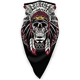 Skull of Native American Face Mask Windproof Tube Mask Headwear for Out Riding Motorcycle Bicycle