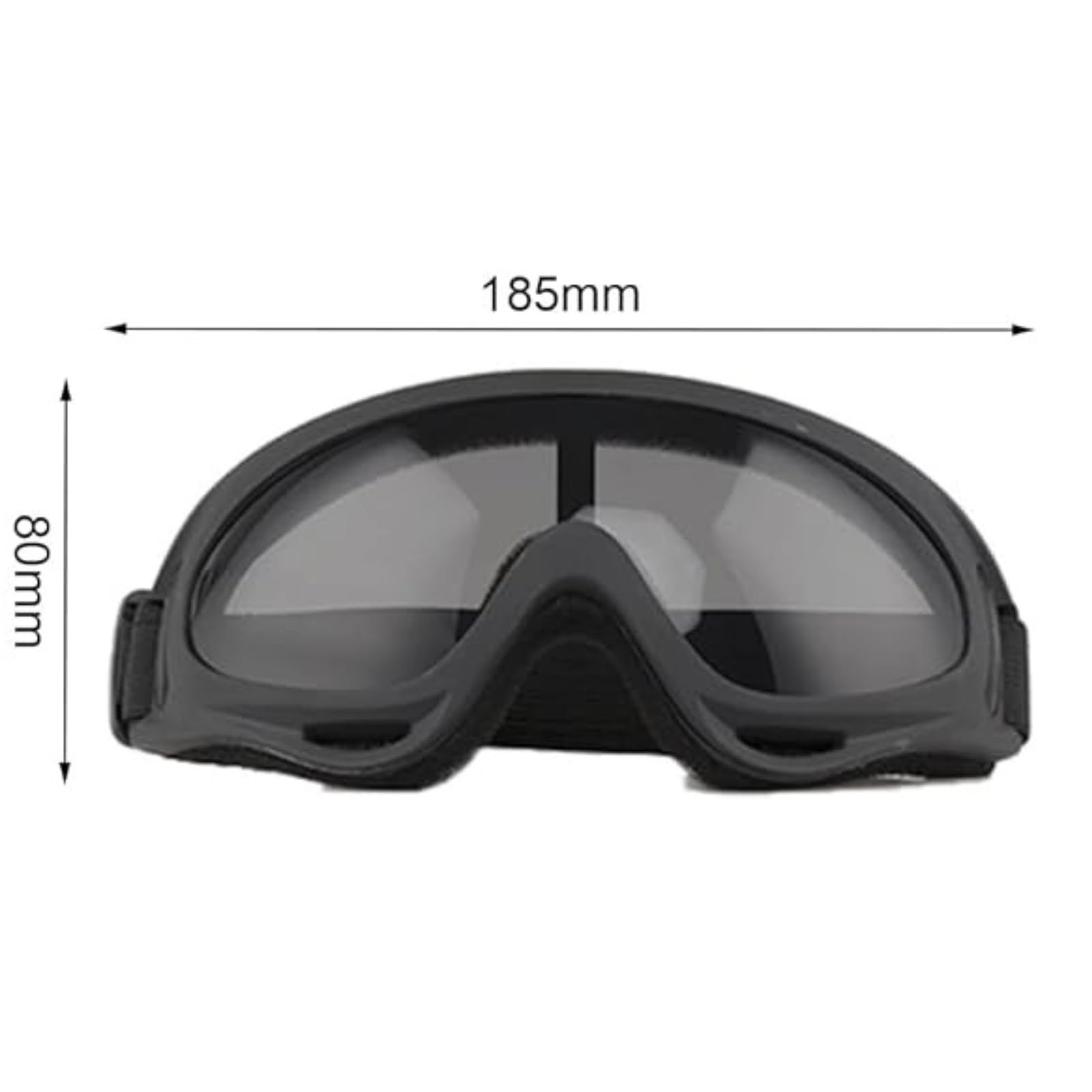 TASMAX Motorcycle Riding Goggles Bike eye protection glasses for men women With Transparent Goggles Adjustable Strap Compatibility bike helmet for bike Riding Goggles (PACK 1) Black - Image 2 thumbnail