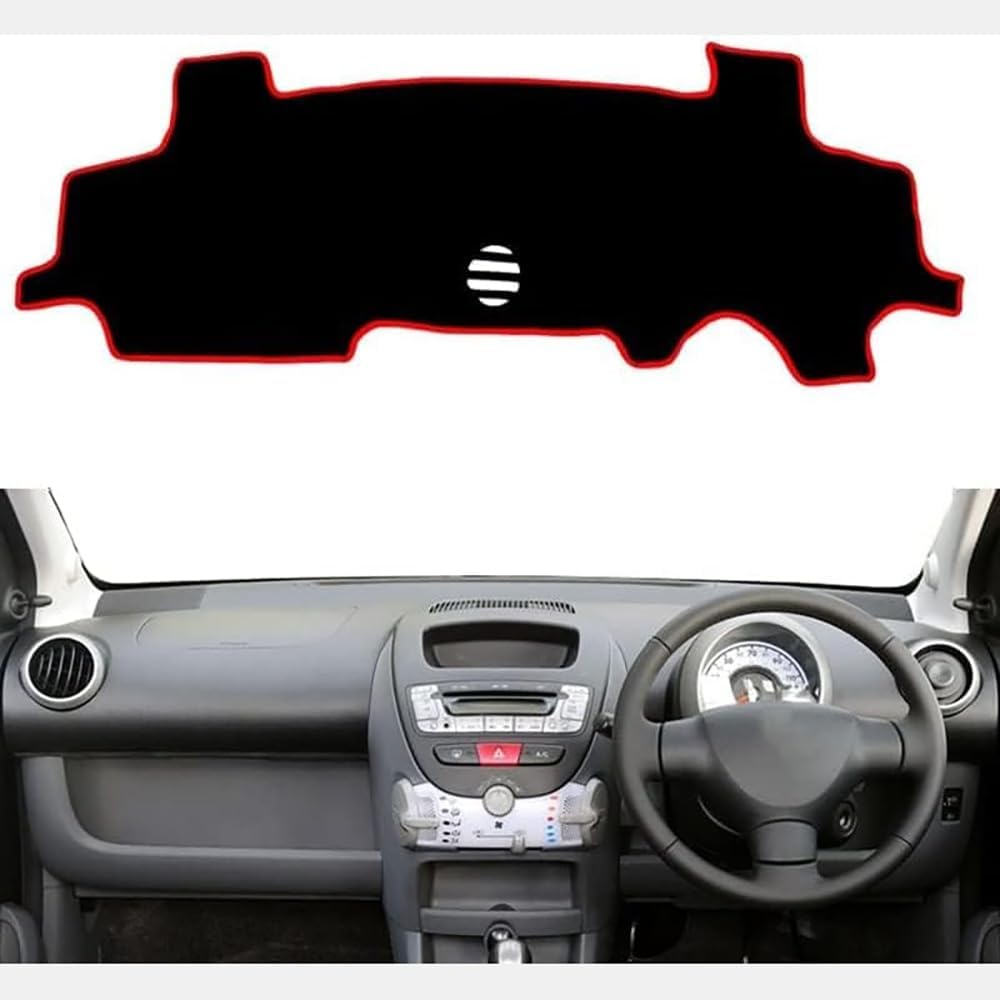 LIULAOGEN Tailored Car Dashboard Cover for Citroen C1 2005-2014,Auto Dash Mat Non-Slip Mats,Dashboard Carpet Mat Anti-Slip Anti-UV Mat Car Interior Accessories