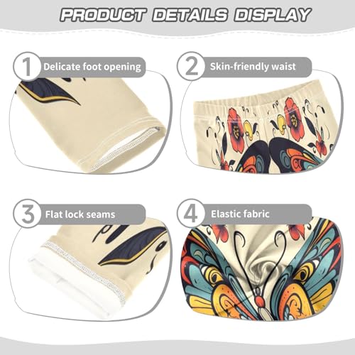 Toddler Girls Leggings Printed Yoga Pants Leggings Butterfly Orange Floral for Kids3