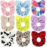 Mouse Ear Scrunchies for Hair, Funtopia 9 Pcs Cute Velvet Scrunchies for Women Girls Kids, Fashion...