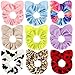 Mouse Ear Scrunchies for Hair, Funtopia 9 Pcs Cute Velvet Scrunchies for Women Girls Kids, Fashion Colorful Scrunchy Hair Ties Ponytail Holders for Birthday Party Gift