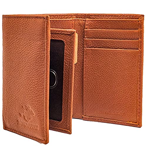 Winchester Lubbok Trifold Mens Wallet with Removable Insert, RFID Full Grain Genuine Leather, 4.5" X 3.5", Tan2