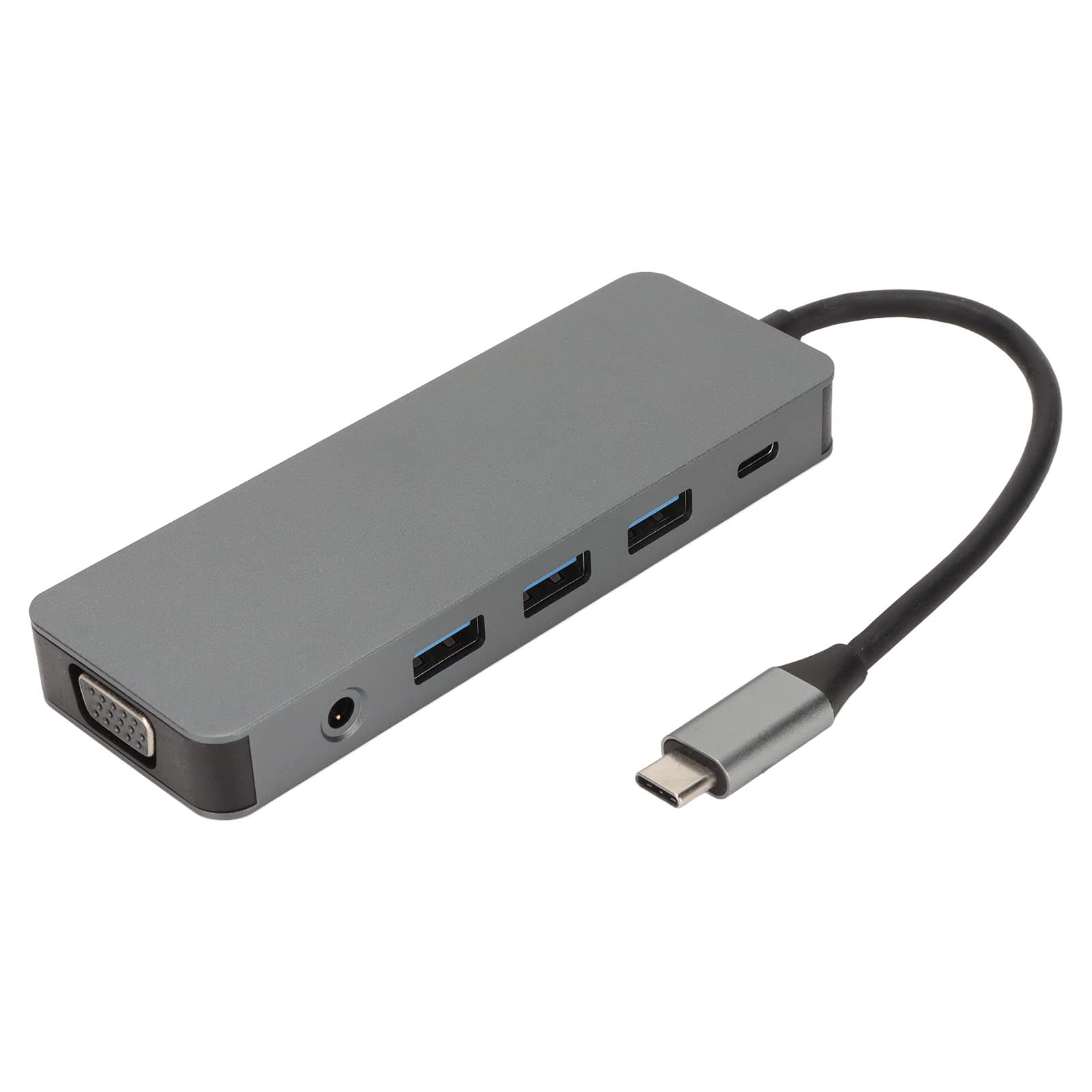 KUIDAMOS Kompaktowy Aluminiowy Rozdzielacz USB C 11 w 1 z 4K HD VGA Gigabit RJ45 do Laptopów Szary