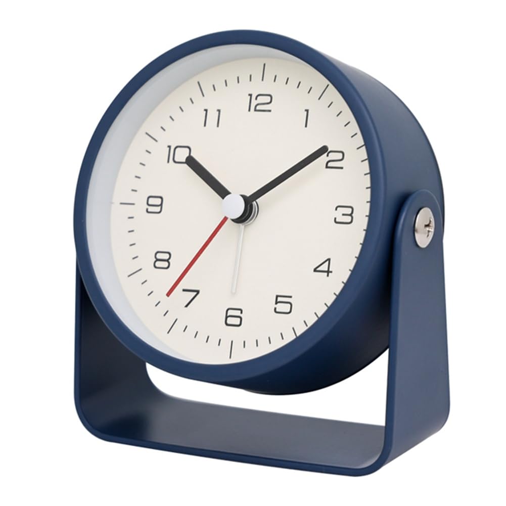 CTRLZS Small Metal Alarm Clock Quiet Desk Clock for Students for Room Desk Decoration B