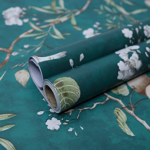 HOMEMATES Self-Adhesive Leaf Waterproof Green-Sparrow Wallpaper PVC Vinyl Wall Stickers 45 X 304Cm