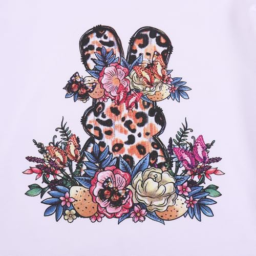 Image of Easter Toddler Girls T-Shirts Bunny Short Sleeve Shirts Kids T Shirts Cotton Girls Summer Tops 3-8Y