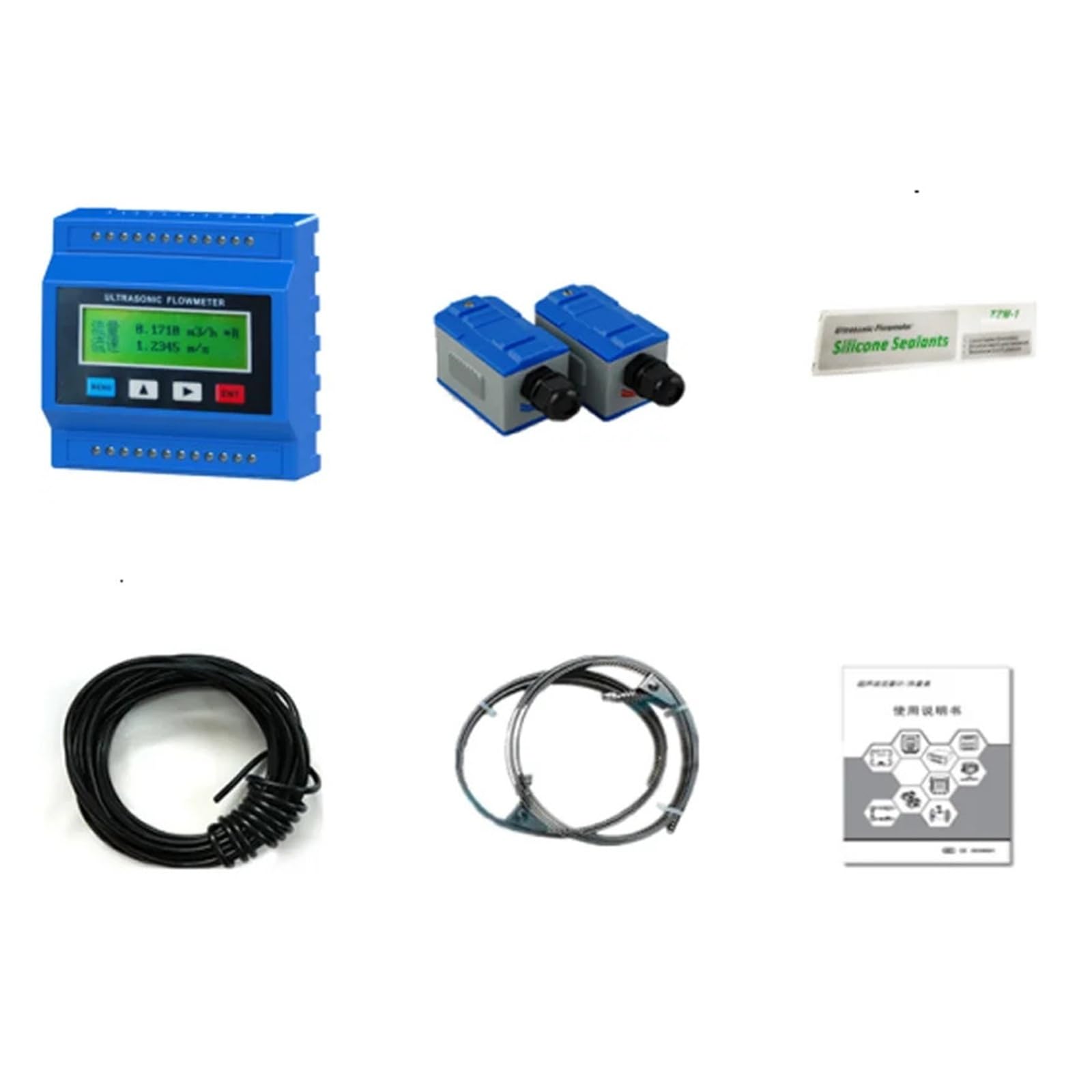 TUF-2000M Ultraschall-Flüssigkeitsdurchflussmesser mit LCD-Display TS-2 TM-1 TL-1 Wandlersensor for Kupfer-/PVC-Rohr DN15 ~ DN6000 Hohe Empfindlichkeit, geringe Latenz(Host Plus TL-1)